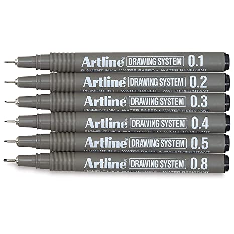 Artline Drawing Pen PK4 Plt Cs (0.2/0.3/0.5/0.7)Bk
