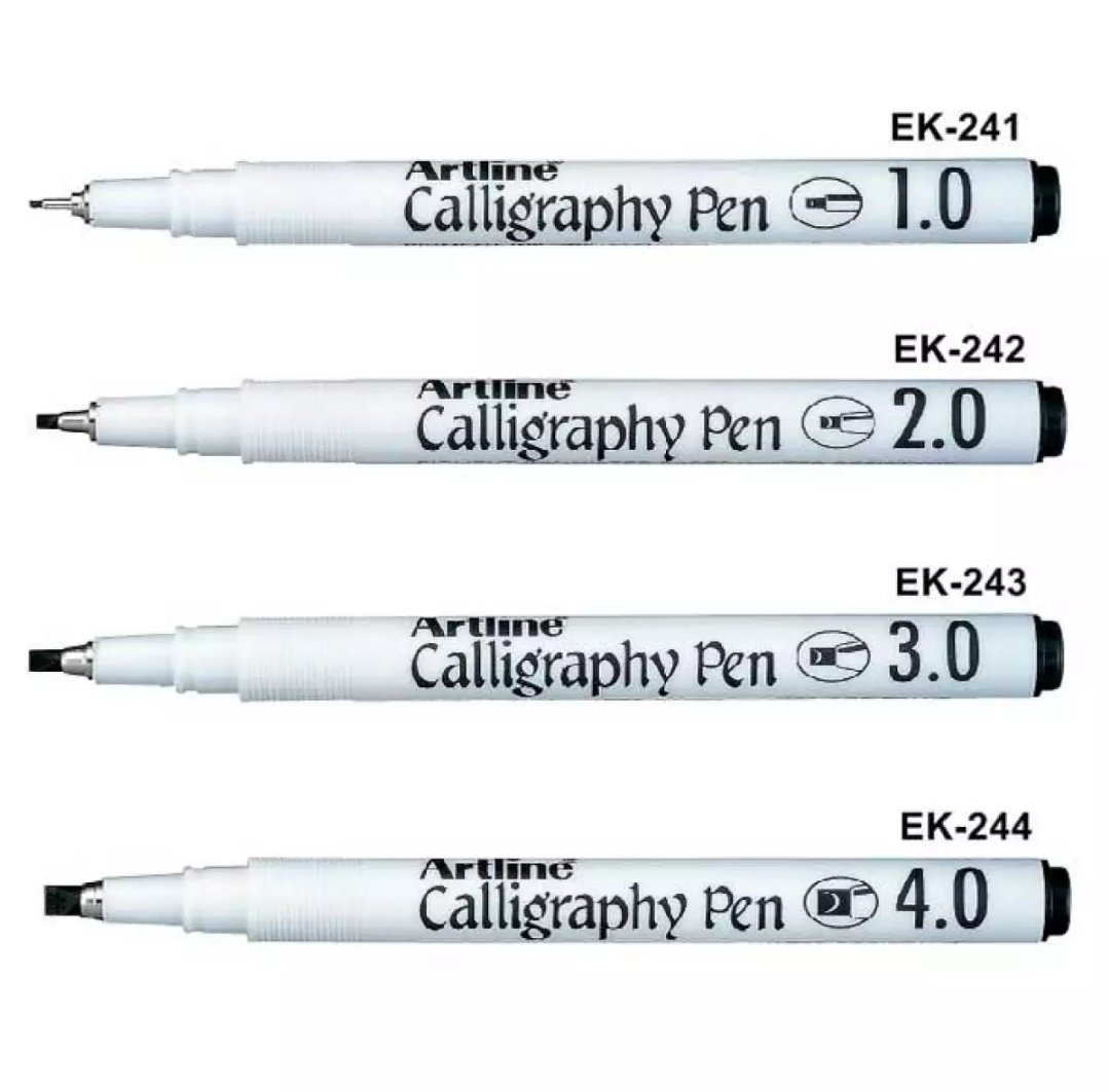 Artline Calligraphy Pens-White Barrel Set of 4(pc)