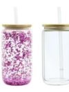 Crafty Portable Glass Cup With Straw 12oz