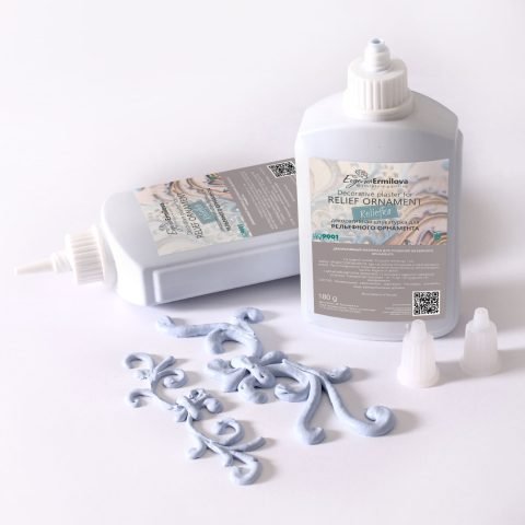 Decorative sculpture painting Relief Ornament Dusty Blue 0.180kg