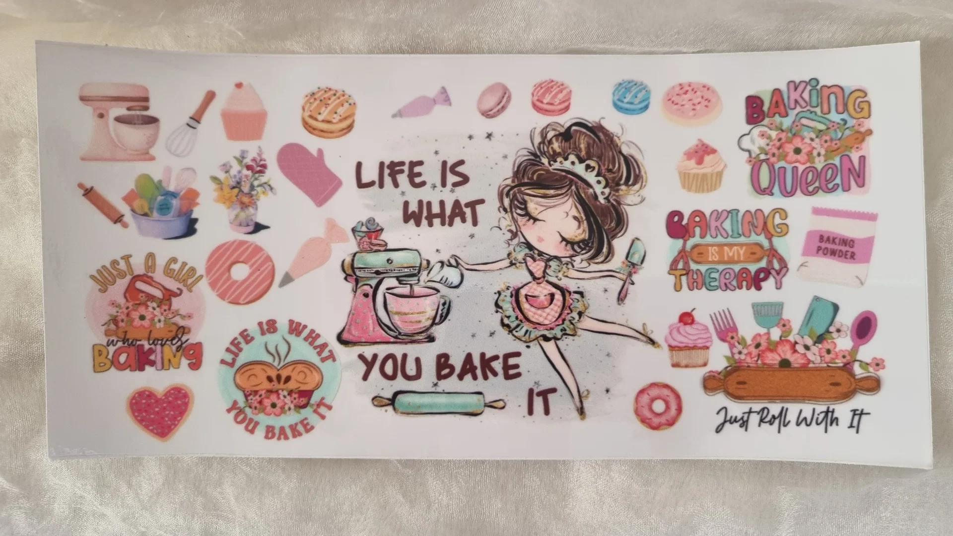 Waterproof Cup wraps Transfer Stickers Life Is What You Bake