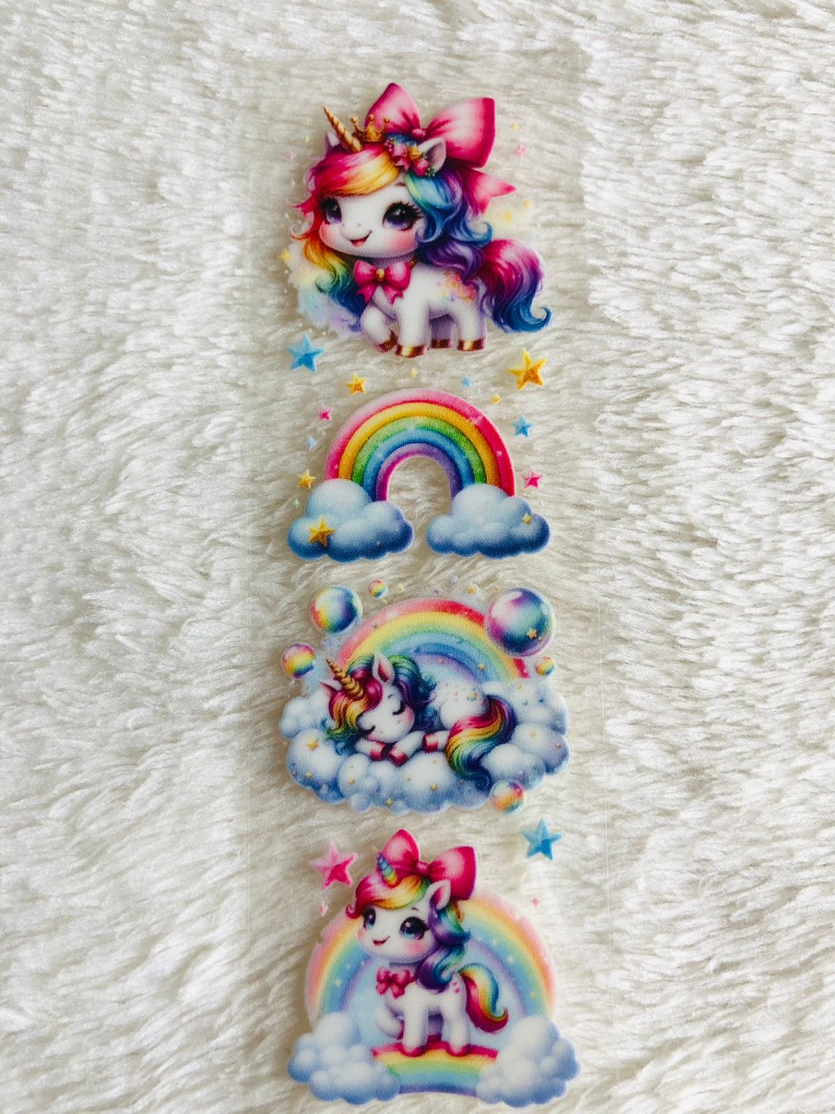 Rainbow Unicorn With Cloud - Pen Waterproof Sticker