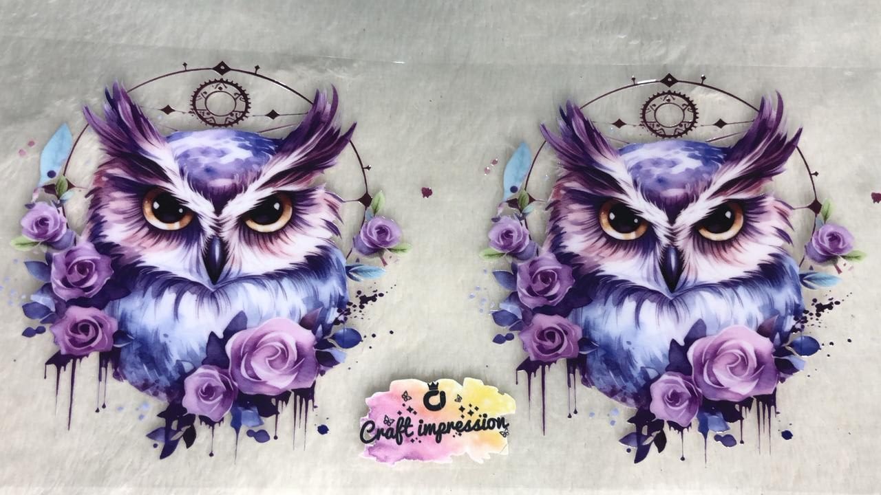 Purple Owl - Waterproof Sticker