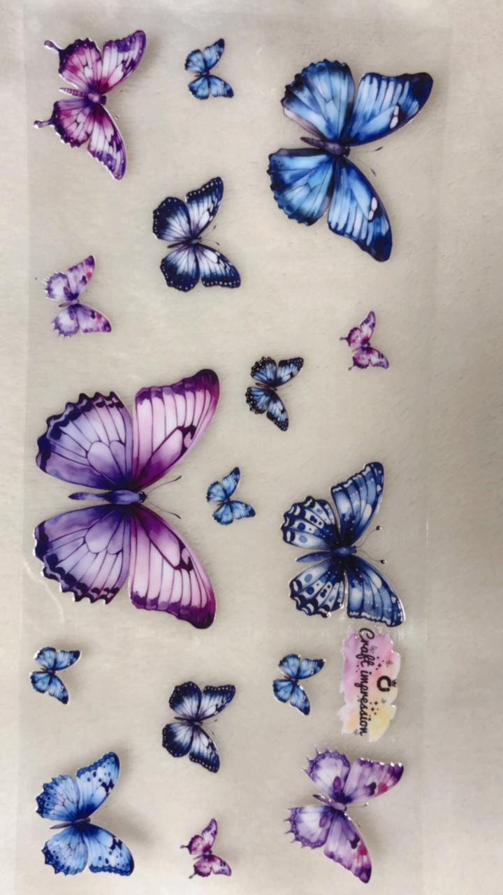 Purple Blue ButterFlys - Waterproof Sticker