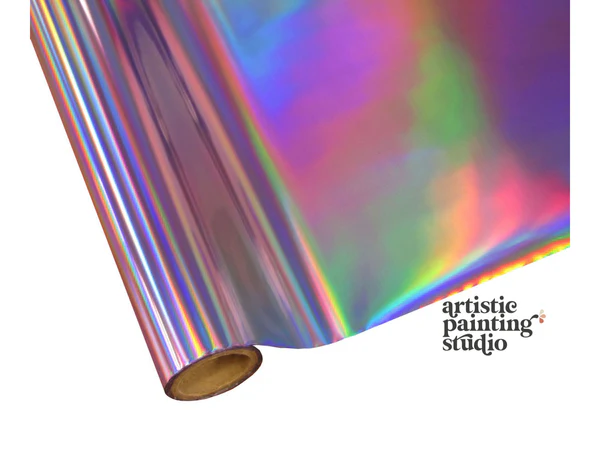Lavender Hologram - Rainbow Foil - Roll (12-inch*3ft)/Purple/Solid