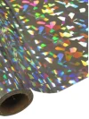 Silver Hologram - Cracked Ice Foil - Roll (12-inch*3ft.)/Silver/Sparkle